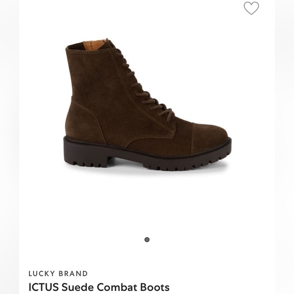 NWT Lucky Brand LP Ictus Olive Oiled Suede leather lace up Combat ankle boots 10 - Picture 6 of 17